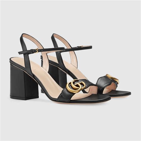 gucci leather mid-heel sandal with double g|Gucci juliette strappy flat sandals.